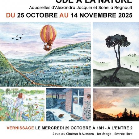  Aquarelles " Ode à la nature " - du 25 oct. au 14 nov